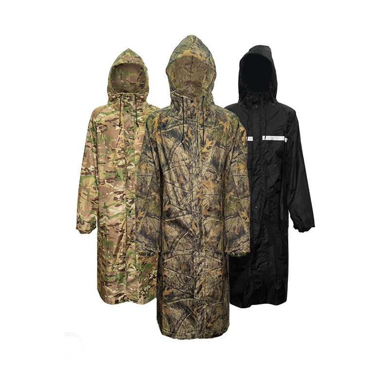 Fishing Rain Suit - เสื้อกันฝนลายพรางตัวยาวสำหรับผู้ชายเสื้อปอนโชกันน้ำลายพรางเสื้อโค้ทผู้หญิงกันฝนตกปลาเดินป่า