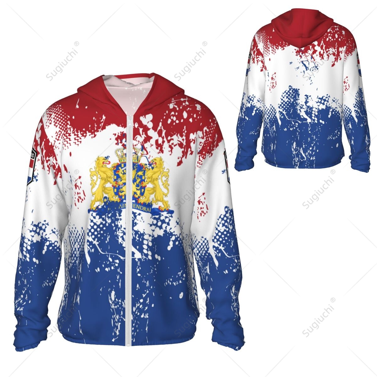 Fishing Hoodie - เสื้อฮู้ดกันแดดลายธงชาติเนเธอร์แลนด์ เสื้อผ้ากันแดด ตกปลา ปั่นจักรยาน วิ่ง แห้งเร็ว