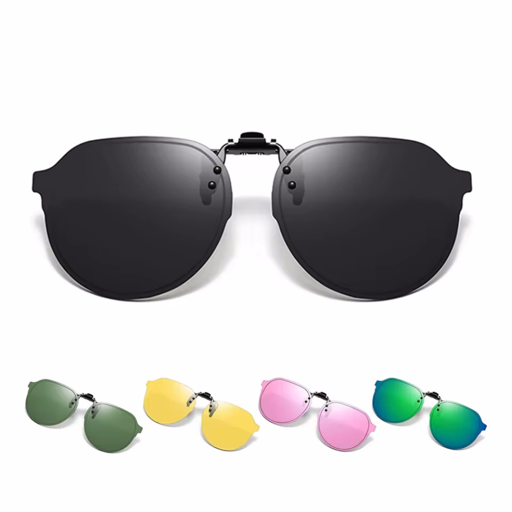 Fishing Sunglasses Polarized - เลนส์กันแดดโพลาไรซ์แบบหนีบ คลิปออน สำหรับผู้ชายและผู้หญิง ใช้สำหรับปั่นจักรยาน ขับรถ ตกปลา