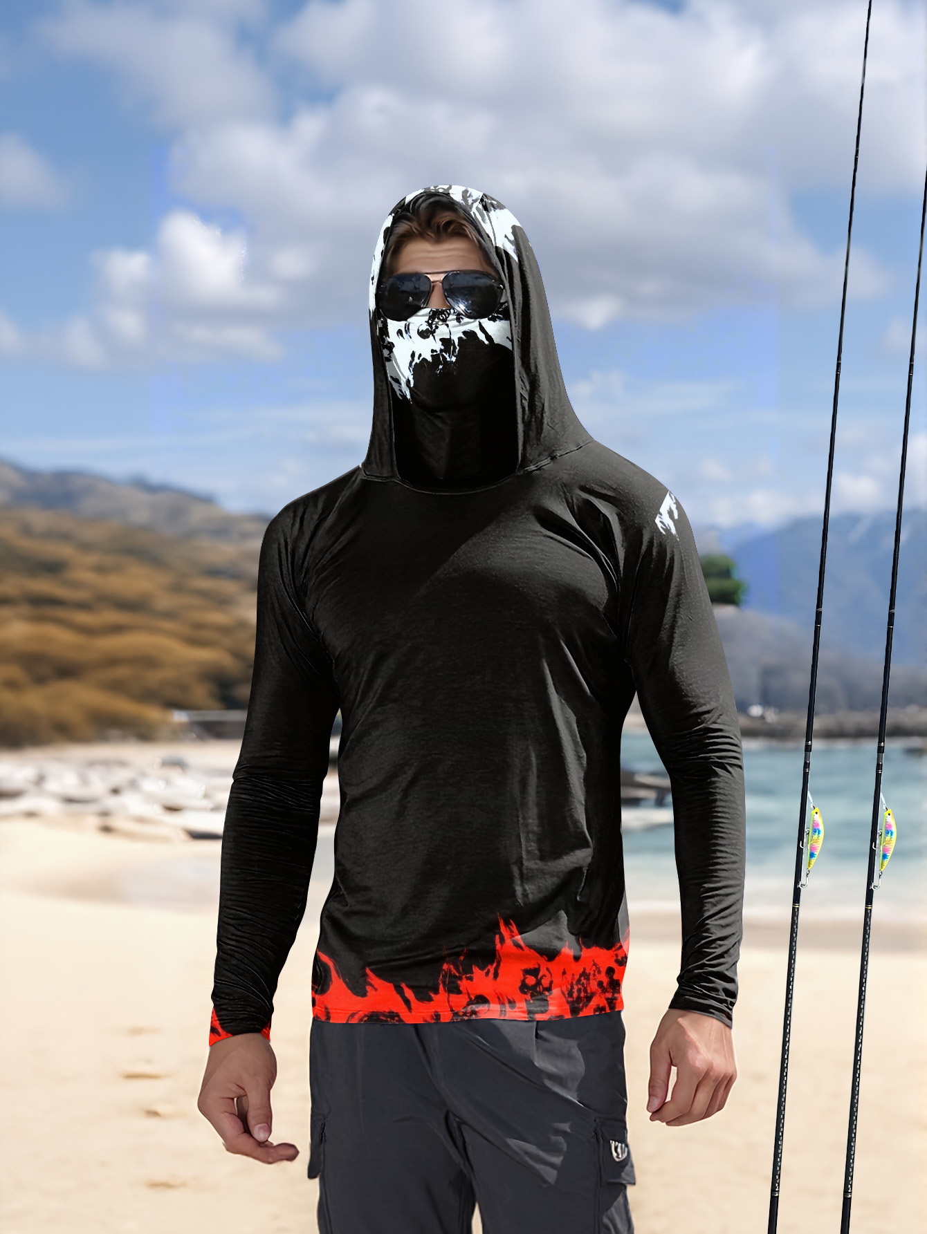 เสื้อตกปลาผู้ชายแบบมีฮู้ด แขนย - Fishing Hoodie บทวิจารณ์และราคา