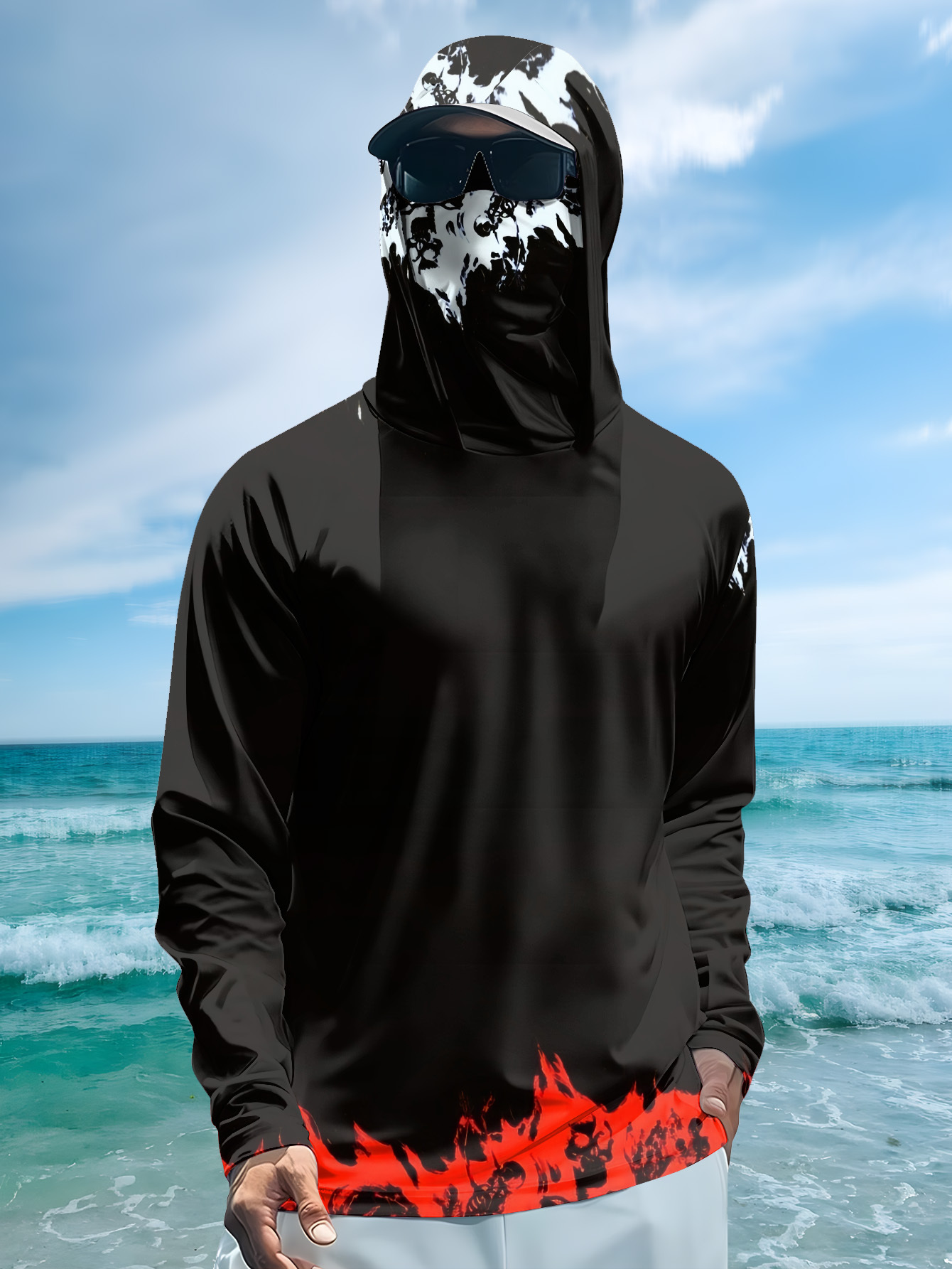 เสื้อตกปลาผู้ชายแบบมีฮู้ด แขนย - Fishing Hoodie บทวิจารณ์และราคา