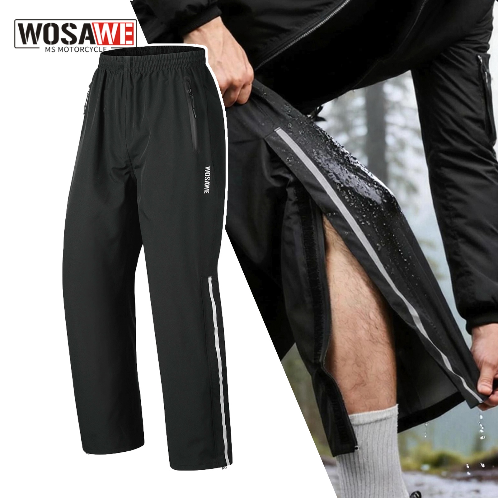 WOSAWE กางเกงกันฝนกันลมผู้ชายผ - Fishing Pants Waterproof บทวิจารณ์และราคา